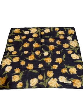 Floral Black and Yellow Scarf cotton